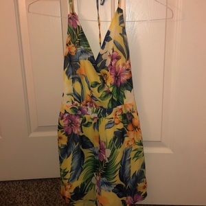 Yellow multi color romper